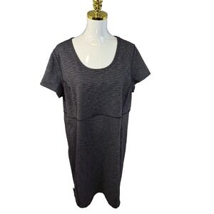 Duluth Trading NoGA Stretch Dress XXL Women's Short‎ Sleeve Striped Stretch